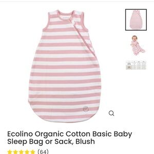 Organic Pink & White Stripe Sleep Sack - Cozy Baby Wear